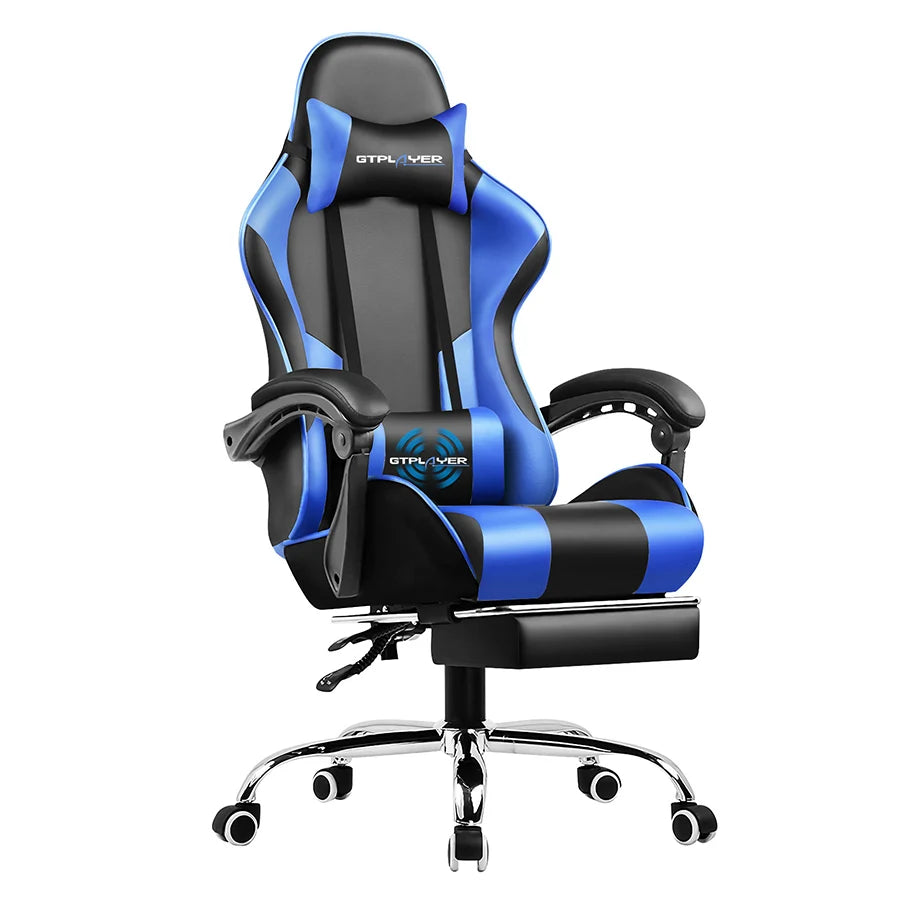 GTPLAYER Gaming Chair With Footrest And Adjustable Lumbar Support
