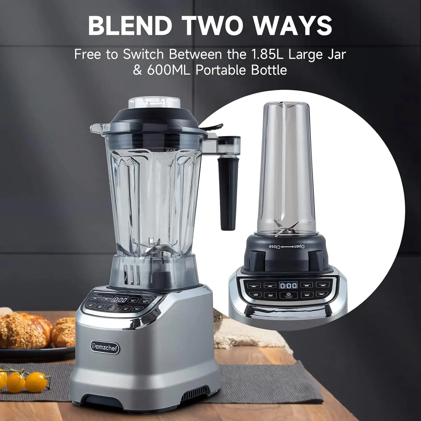 Professional Blender For Smoothies 1800W Self Cleaning