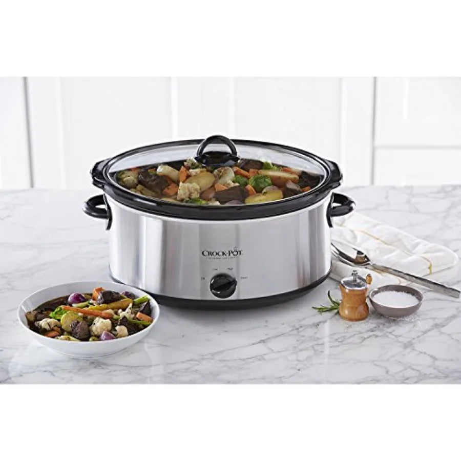 MDNG Manual Slow Cooker Stainless Steel Large Family Capacity