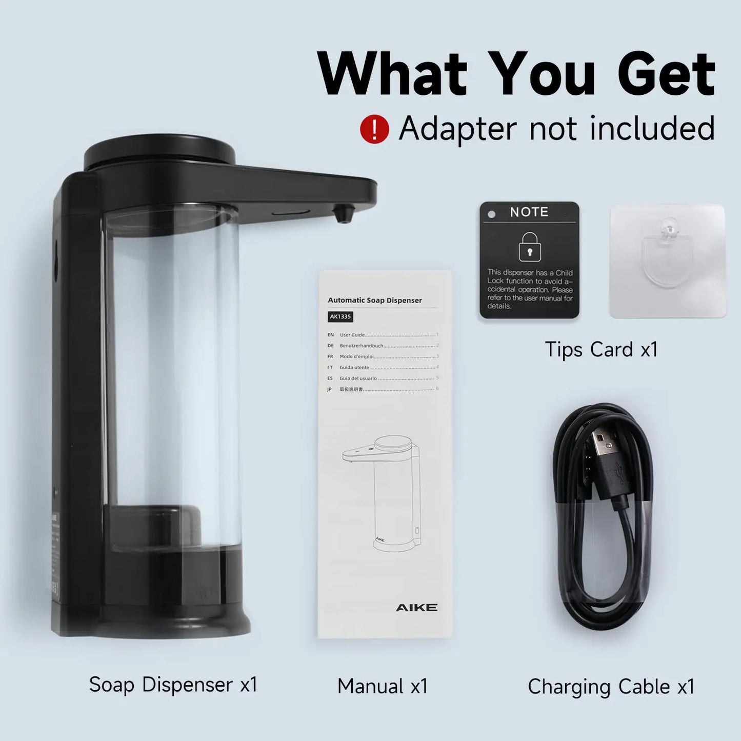 AIKE Automatic Liquid Soap Dispenser For Hands Washing Kitchen USB Dispenser