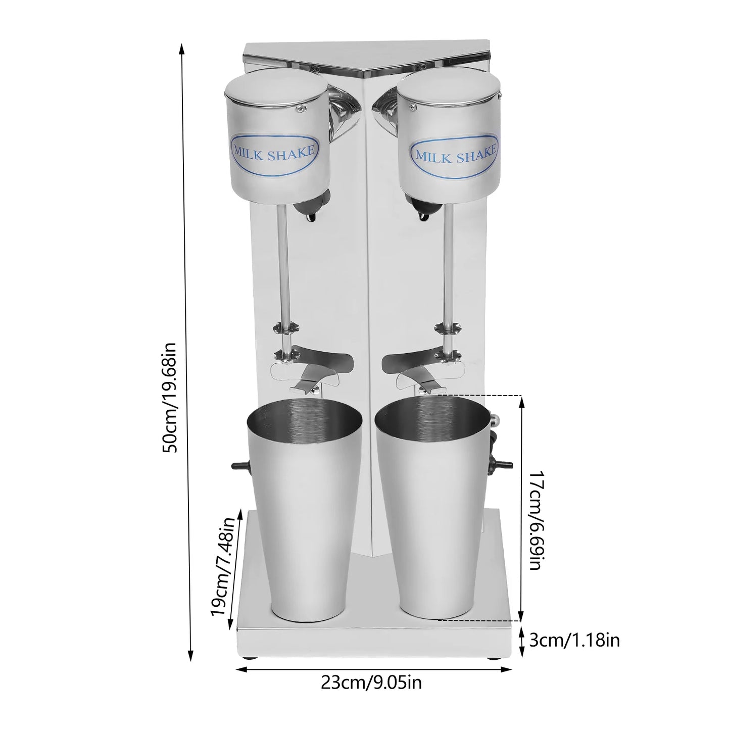 Bymaocar Electric Milkshake Maker Machine Stainless Steel Blender 110V