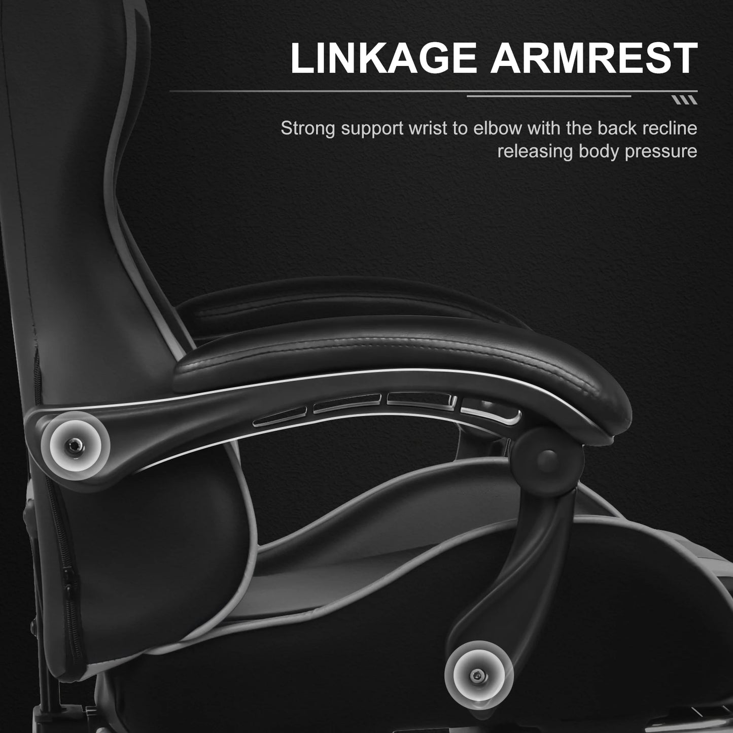 GTPLAYER Gaming Chair With Footrest And Adjustable Lumbar Support