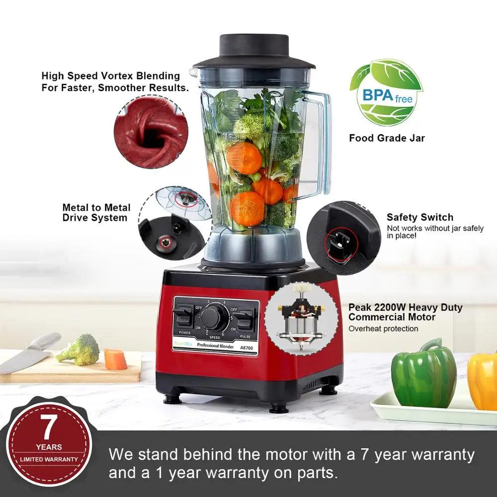 Biolomix Heavy Duty Commercial Professional Blender Juicer 2200W