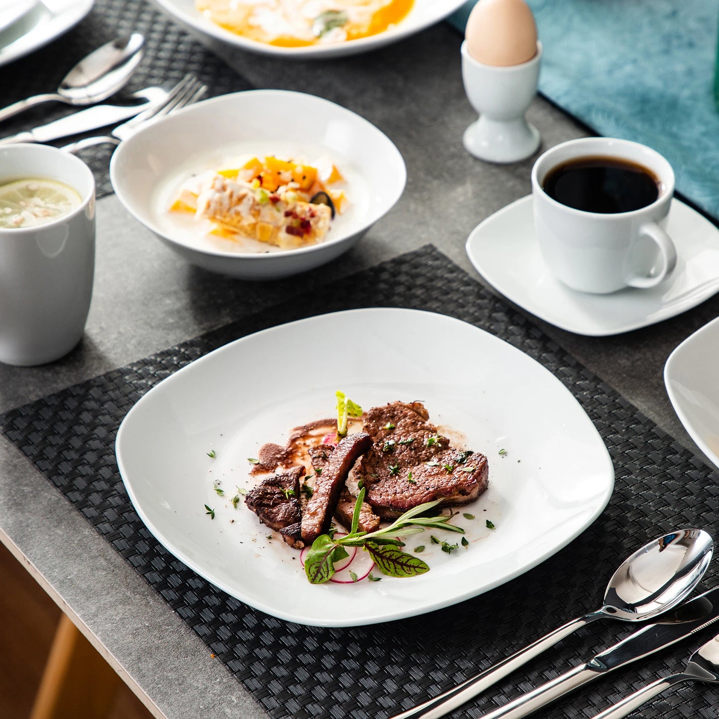 Malacasa Elisa 50-Piece Dinnerware Set With Cups Saucers Mugs Bowls