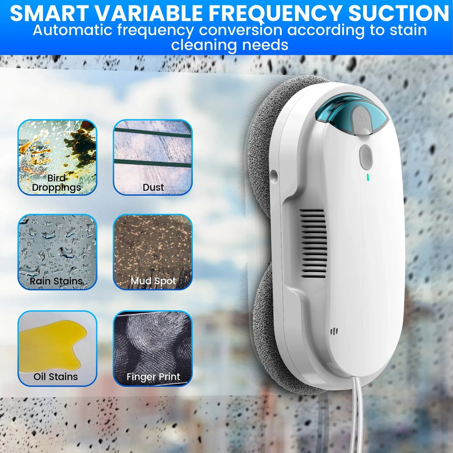 INSE Window Cleaning Robot With Water Spray Remote Control Vacuum