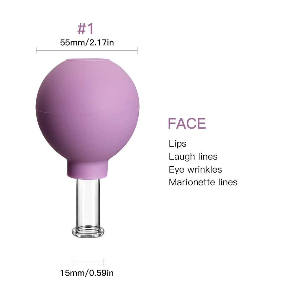 MOKARLE Rubber Cupping Face Massager Eye Vacuum Cups Anti Wrinkle Tool