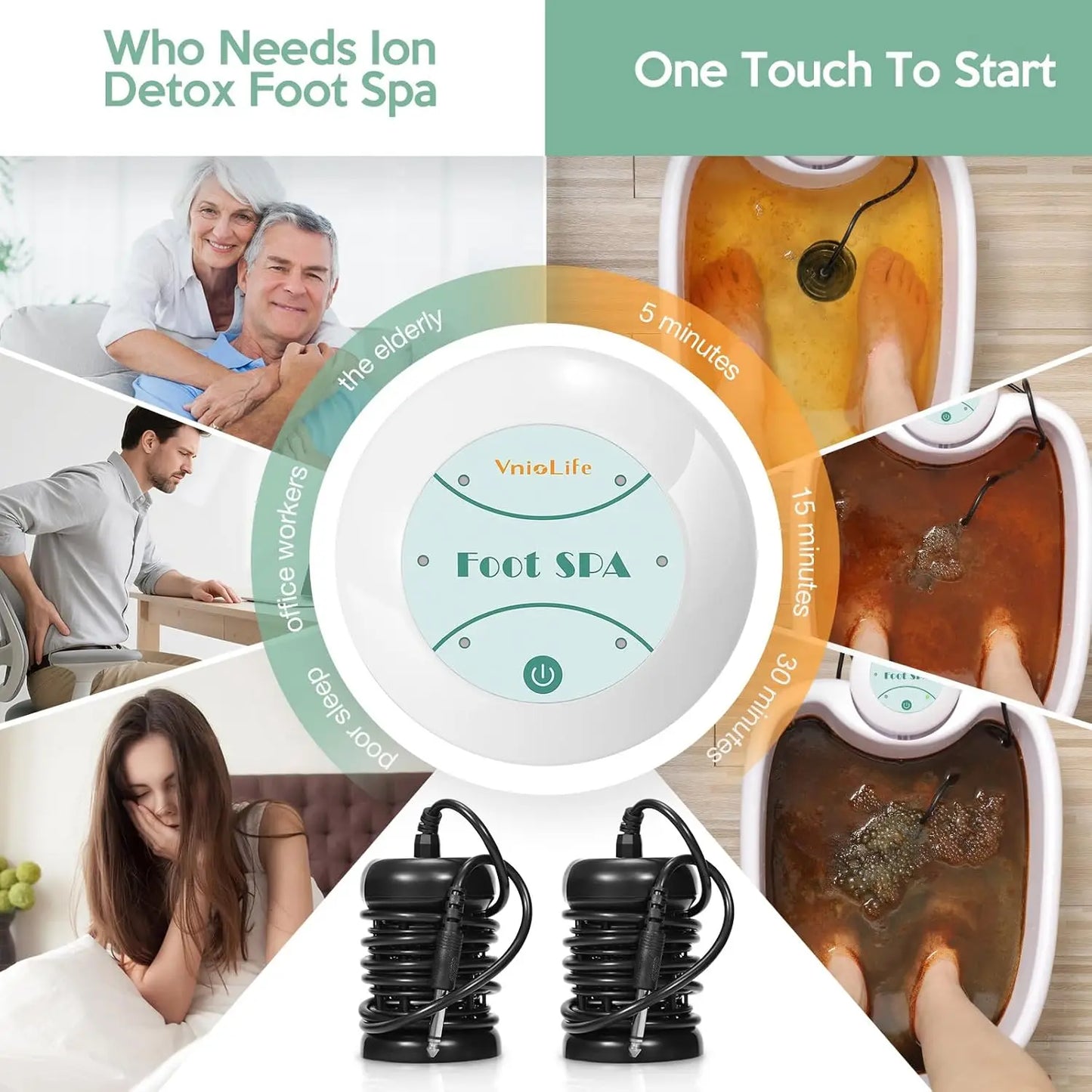 Portable Ionic Foot Detox Machine With Bag And Liners