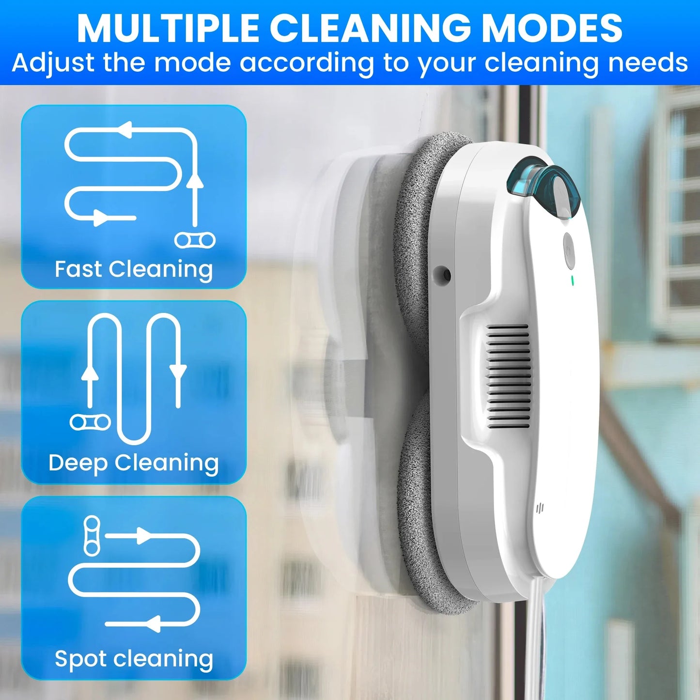 INSE Window Cleaning Robot With Water Spray Remote Control Vacuum
