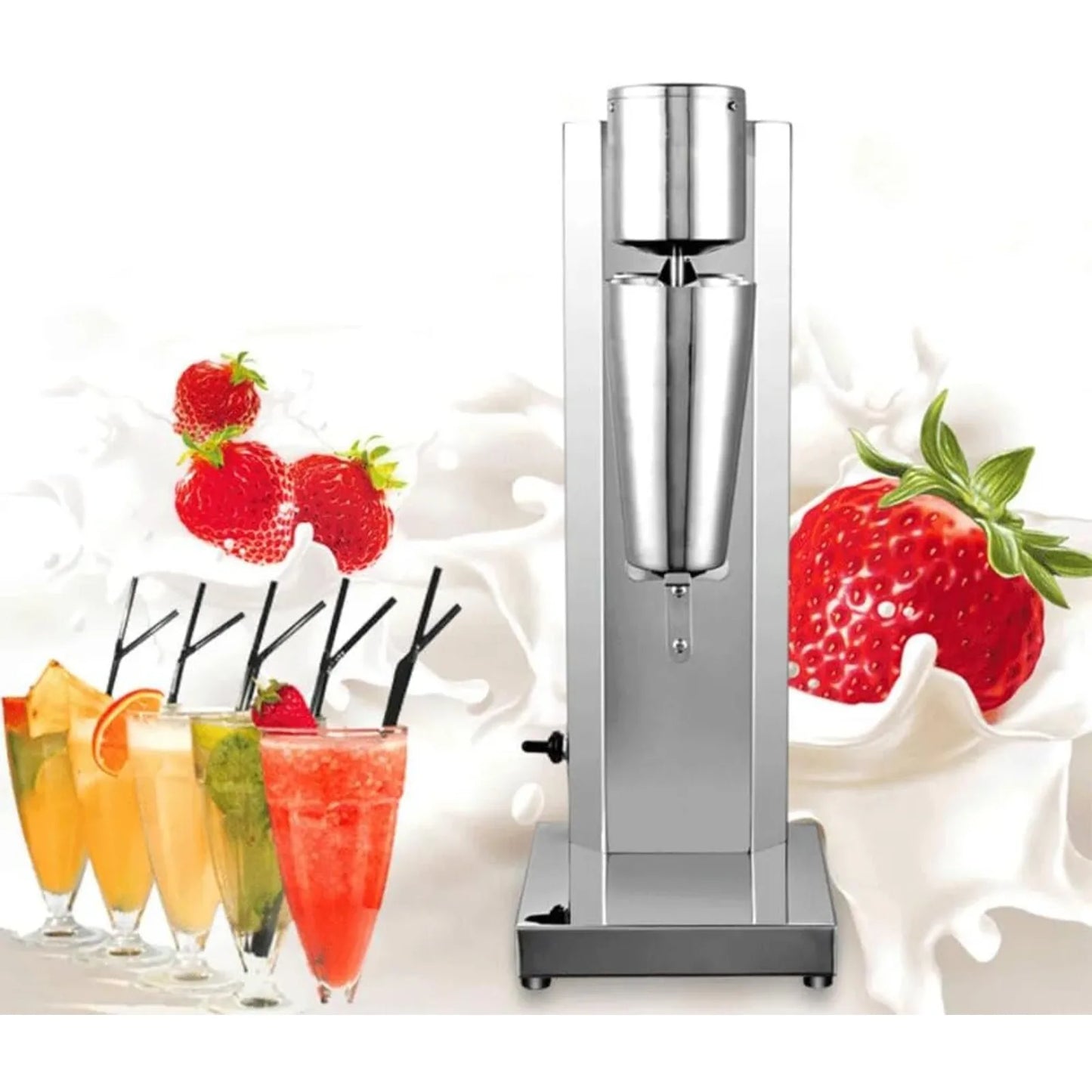 Bymaocar Electric Milkshake Maker Machine Stainless Steel Blender 110V