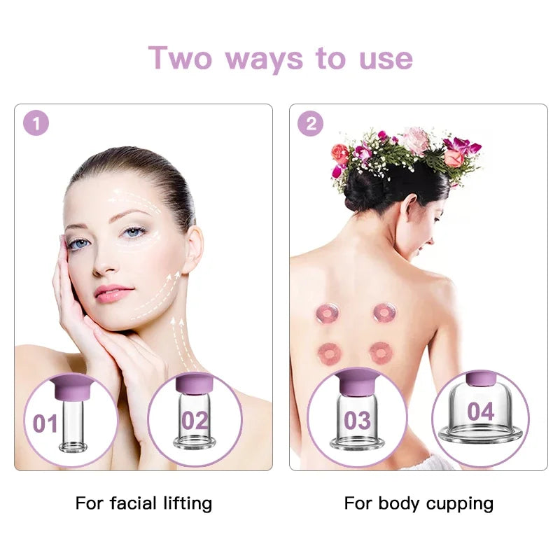 MOKARLE Rubber Cupping Face Massager Eye Vacuum Cups Anti Wrinkle Tool