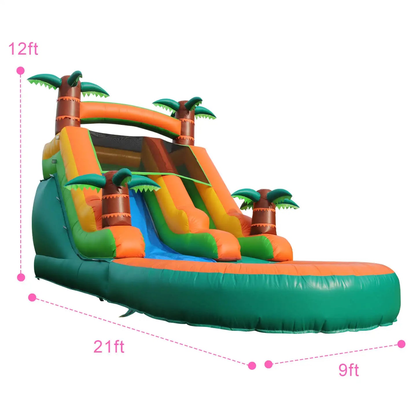 King Inflatable Large Outdoor Water Slide Pool Double Slide