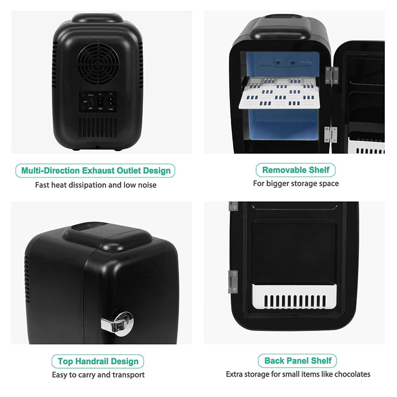 Crownful Mini Fridge 110V 220V AC DC Beauty Skincare Refrigerator