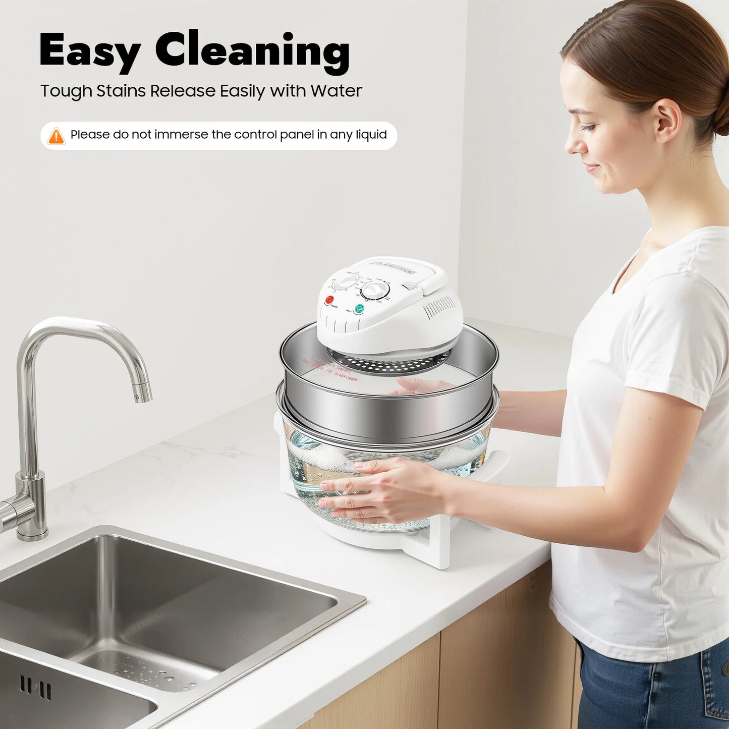 Air Fryer 110V 1200W 360° Hot Air Circulation Oil Free