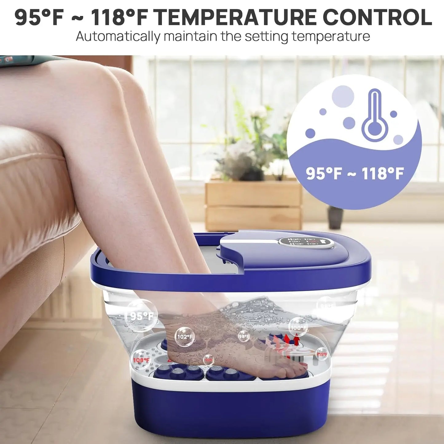 Electric Foot Spa With Heat Shiatsu Massage Balls For Relief
