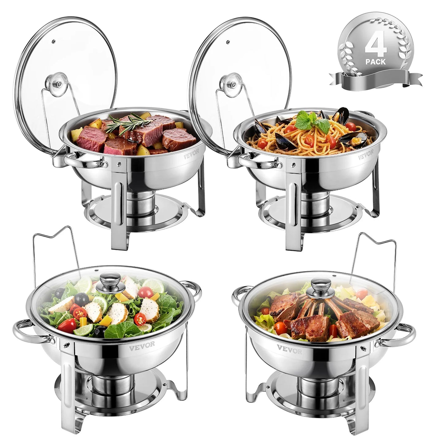 SucceBuy Chafing Dish Buffet Set Stainless Steel Chafer With Pans
