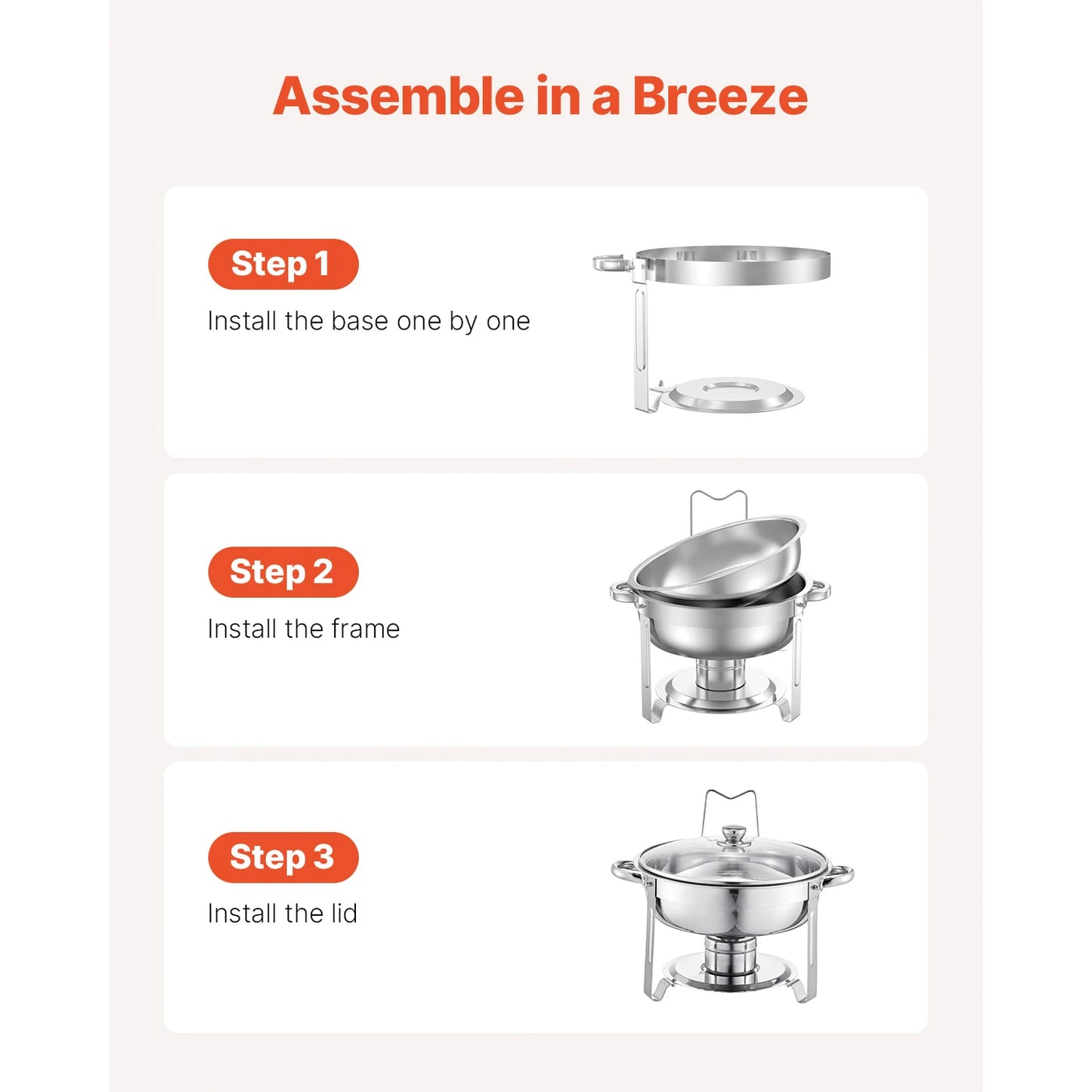 SucceBuy Chafing Dish Buffet Set Stainless Steel Chafer With Pans