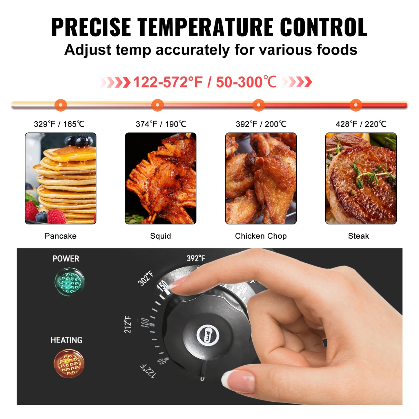 SucceBuy Commercial Electric Grill Teppanyaki Griddle With Temperature Control