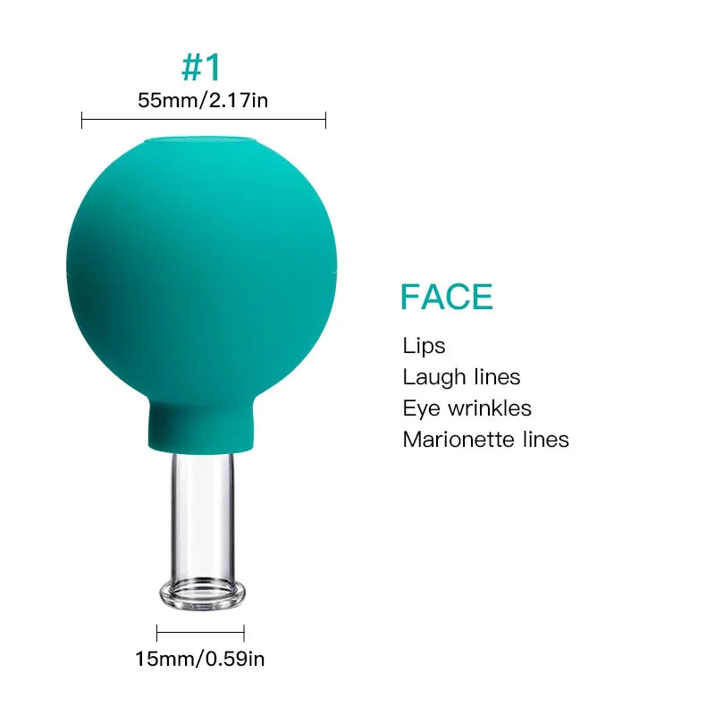 MOKARLE Rubber Cupping Face Massager Eye Vacuum Cups Anti Wrinkle Tool