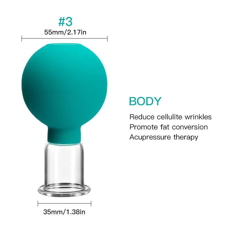 MOKARLE Rubber Cupping Face Massager Eye Vacuum Cups Anti Wrinkle Tool