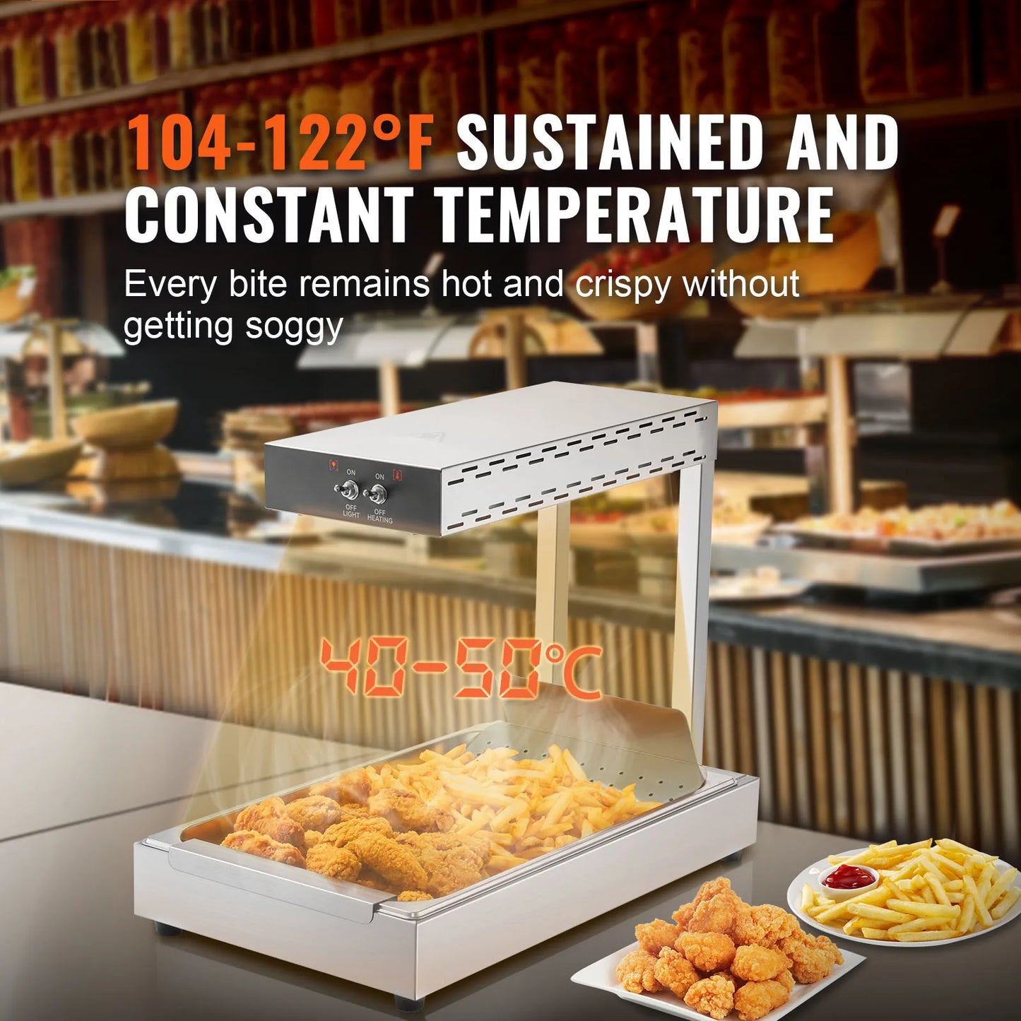 Succebuy French Fry Warmer Commercial Food Heating Countertop