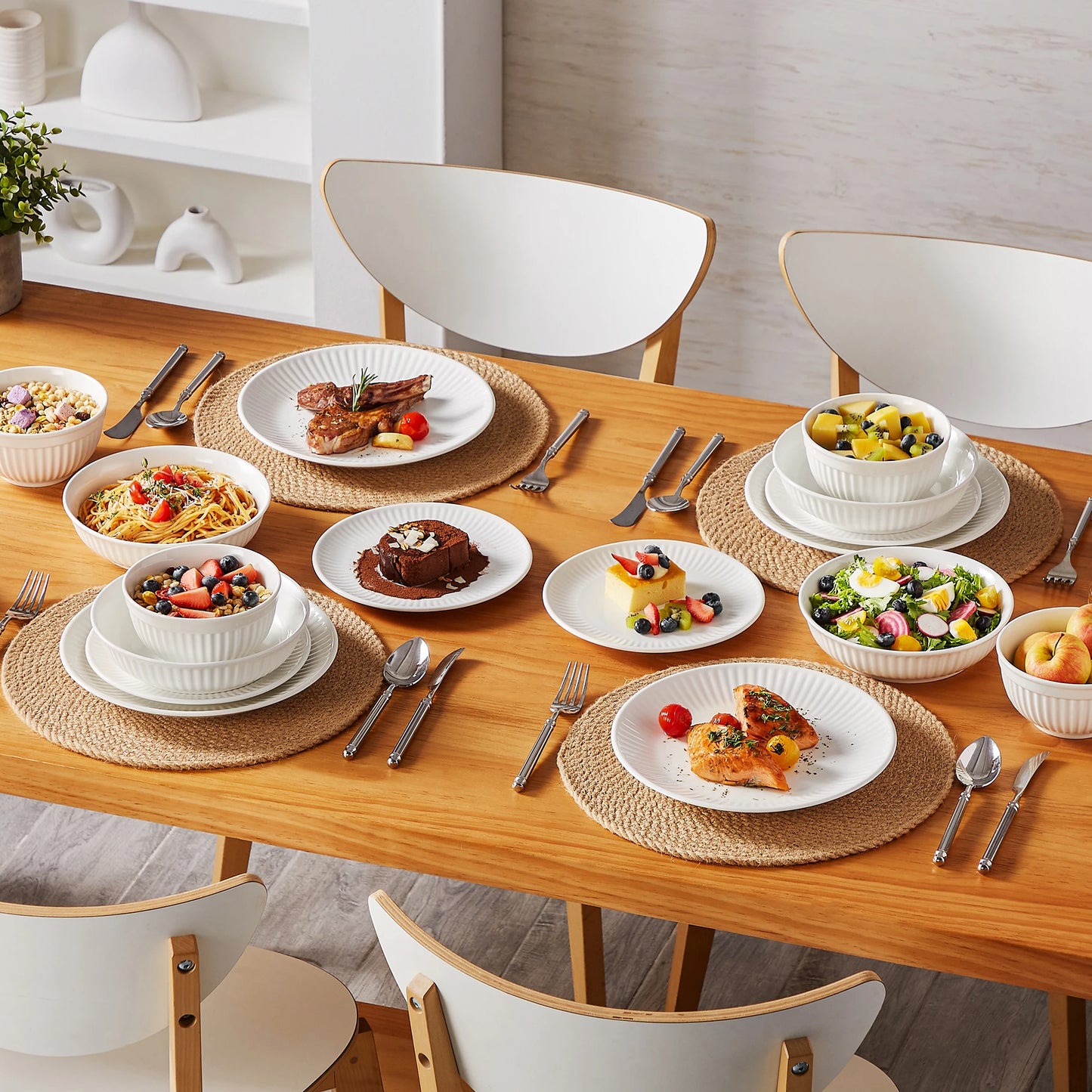 MALACASA Leila Ceramic Dinnerware Set 12 16 24 32 Pieces