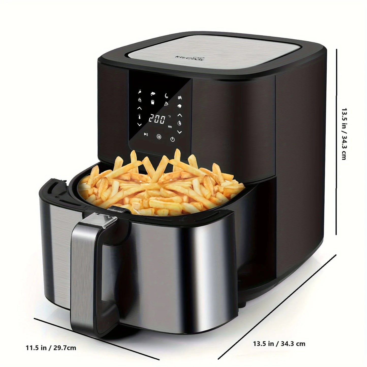 KitCook Air Fryer 1500W Digital Touch Screen With 8 Presets