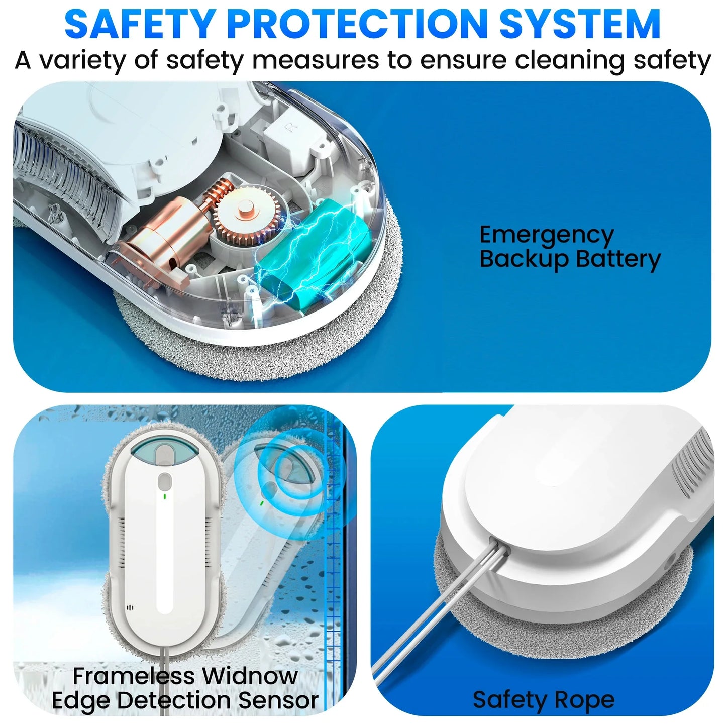 INSE Window Cleaning Robot With Water Spray Remote Control Vacuum