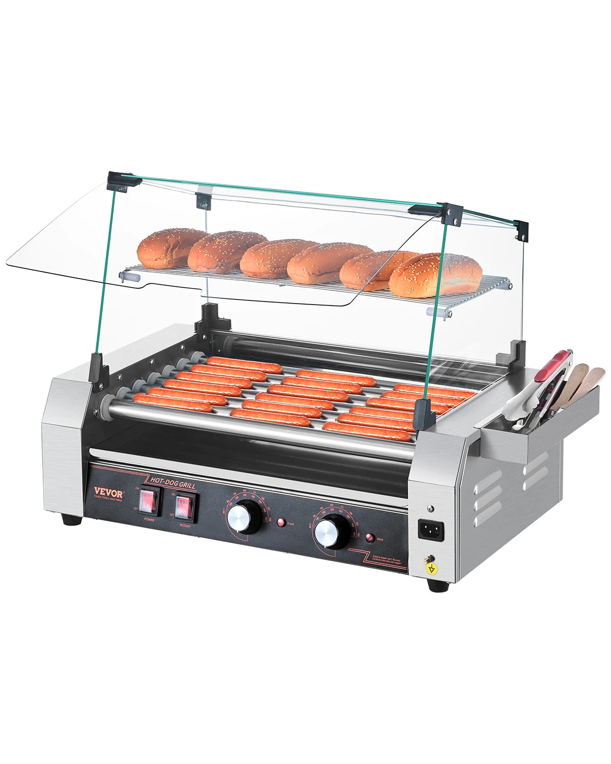 VEVOR Hot Dog Roller Machine With Dual Temperature Control