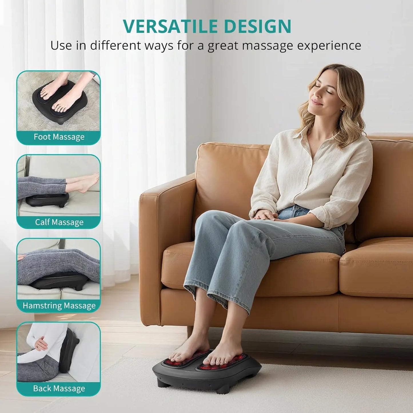 Heated Shiatsu Foot Massager For Pain Relief Circulation Relaxation