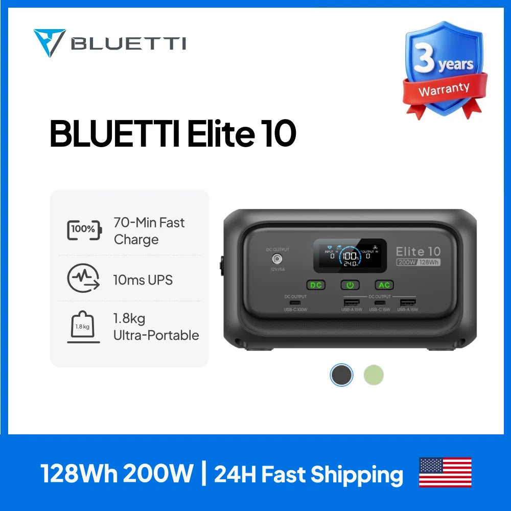 Bluetti Elite 10 128Wh LiFePO4 Mini Power Station