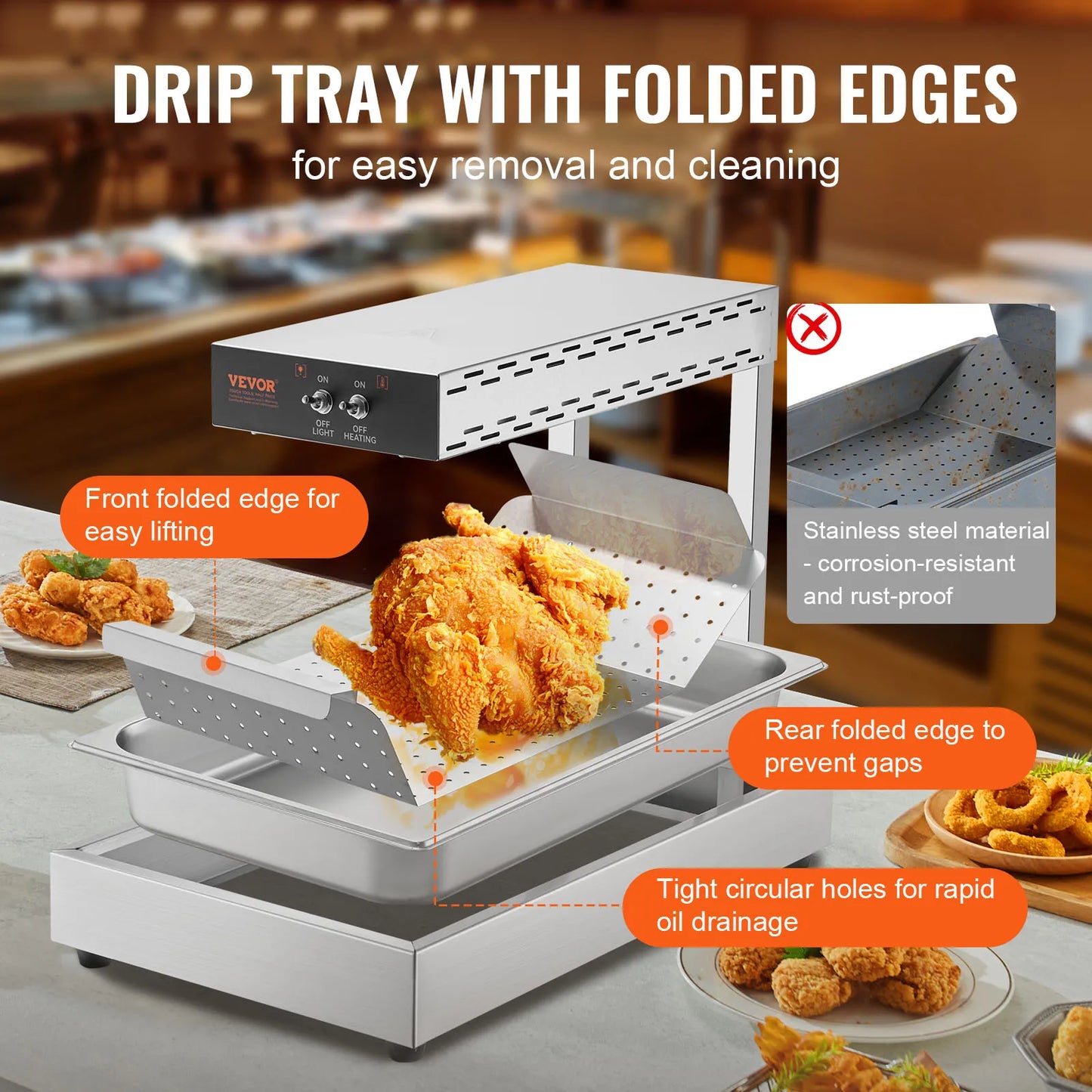 Succebuy French Fry Warmer Commercial Food Heating Countertop