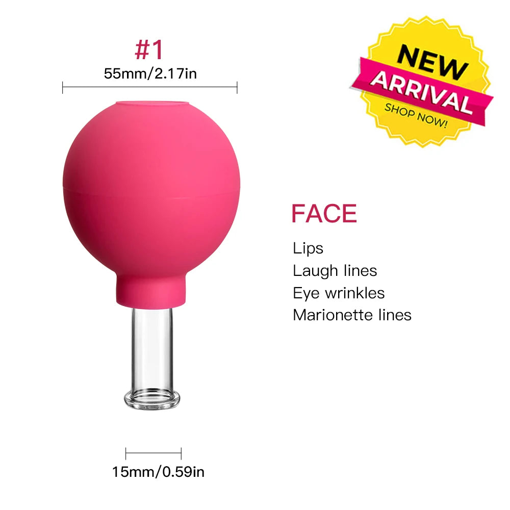 MOKARLE Rubber Cupping Face Massager Eye Vacuum Cups Anti Wrinkle Tool