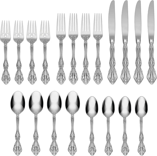 Michelangelo 20 Piece Flatware Set Service for 4 Elegant Baroque