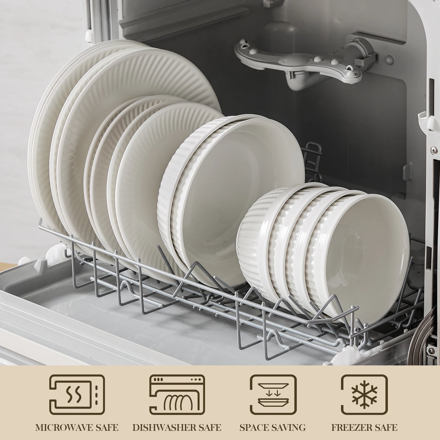 MALACASA Leila Ceramic Dinnerware Set 12 16 24 32 Pieces