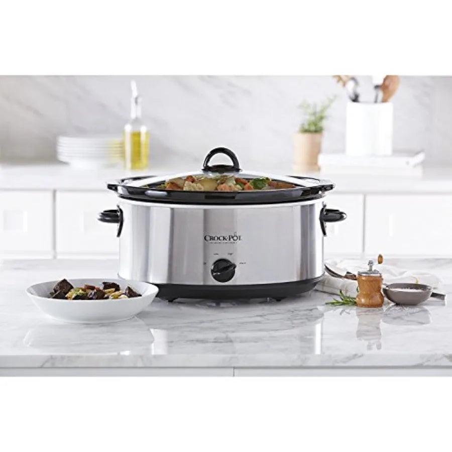 MDNG Manual Slow Cooker Stainless Steel Large Family Capacity