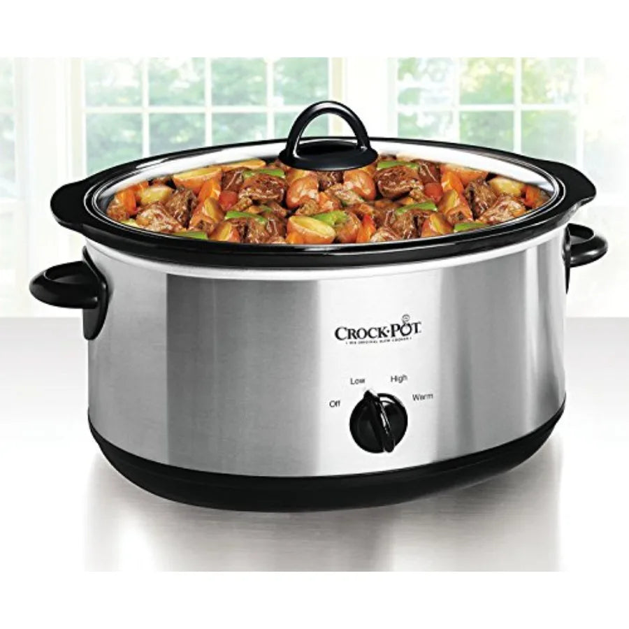 MDNG Manual Slow Cooker Stainless Steel Large Family Capacity