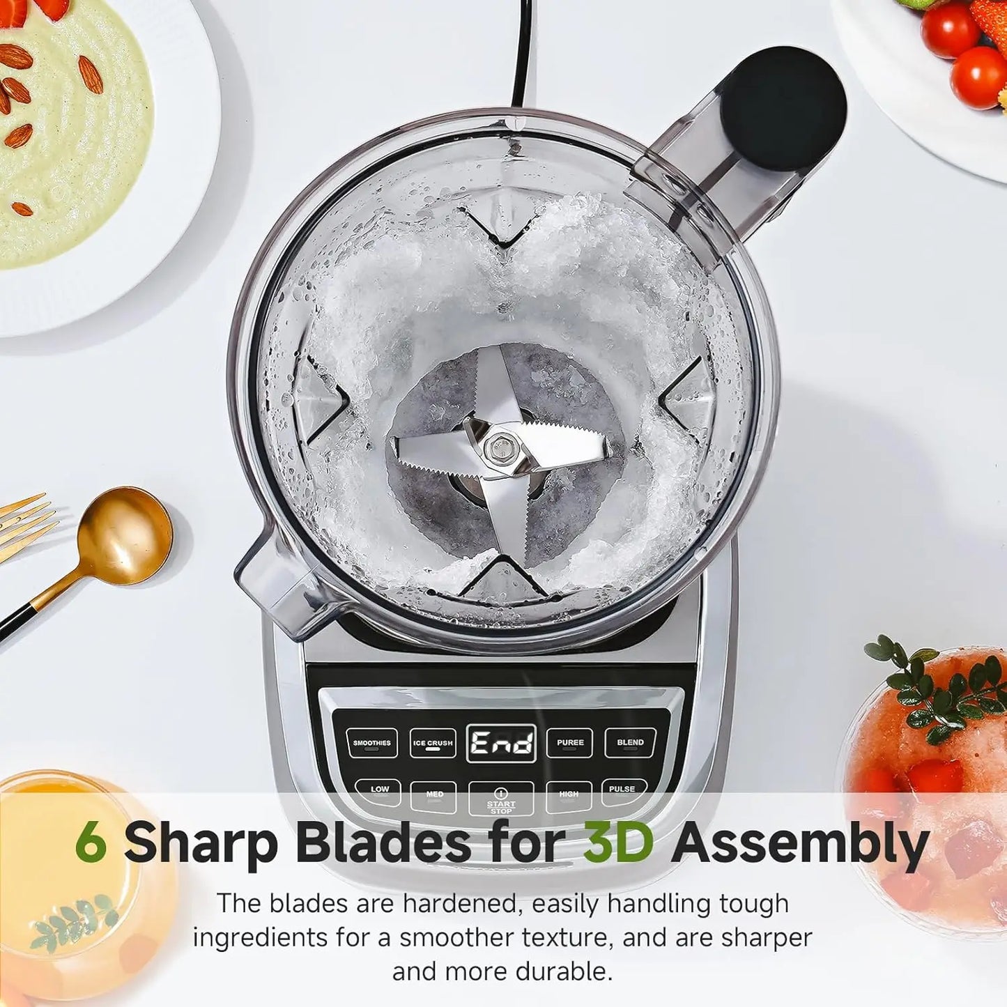 Professional Blender For Smoothies 1800W Self Cleaning