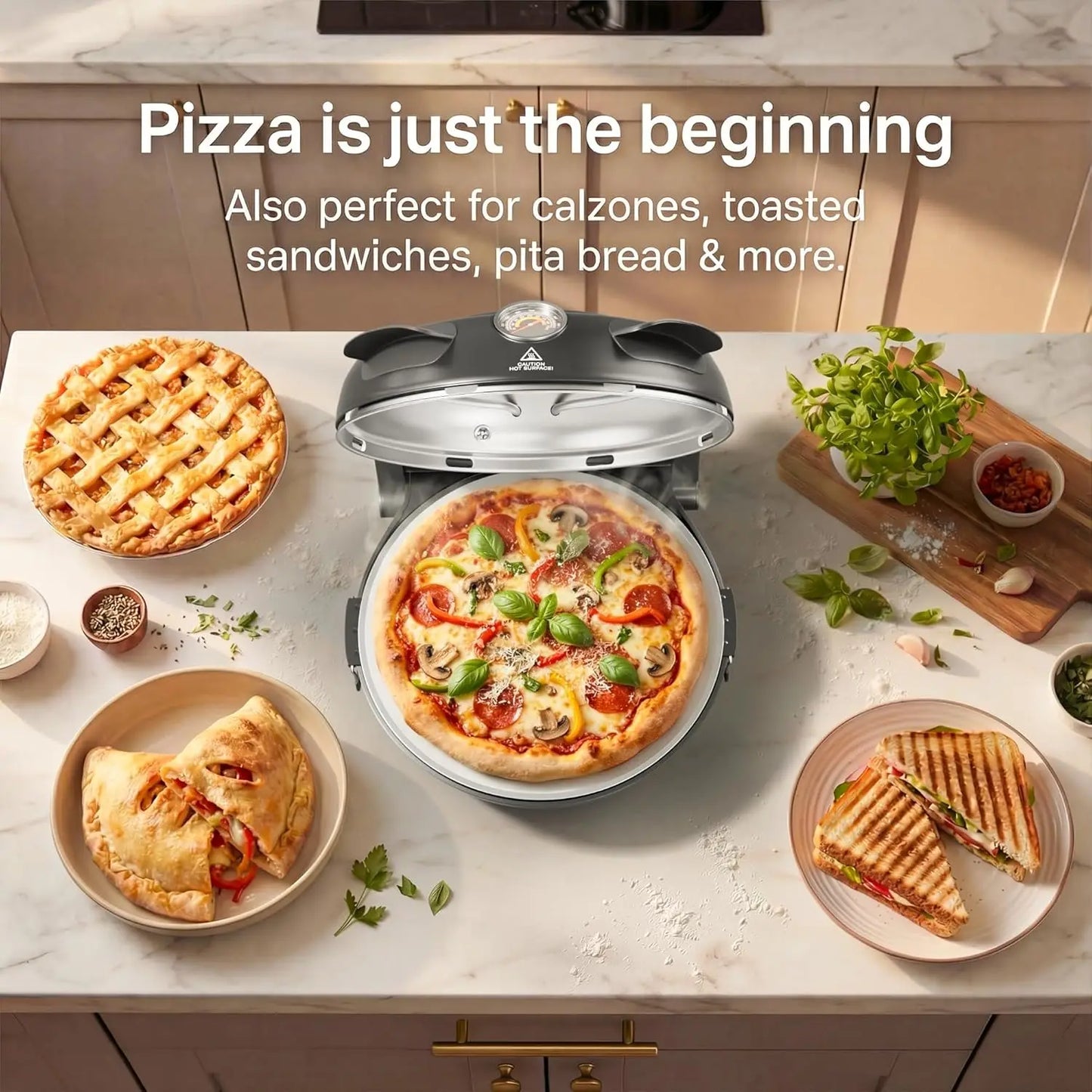 XMSJ Electric Pizza Oven 800F Countertop Cooker With Ceramic Stone