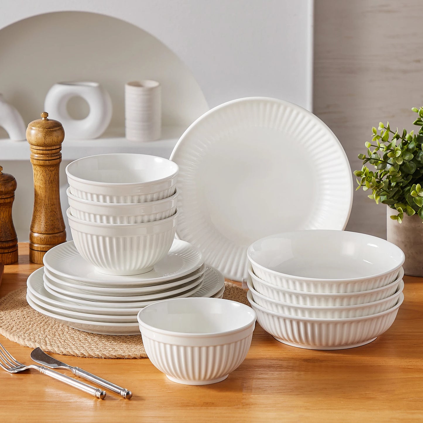 MALACASA Leila Ceramic Dinnerware Set 12 16 24 32 Pieces