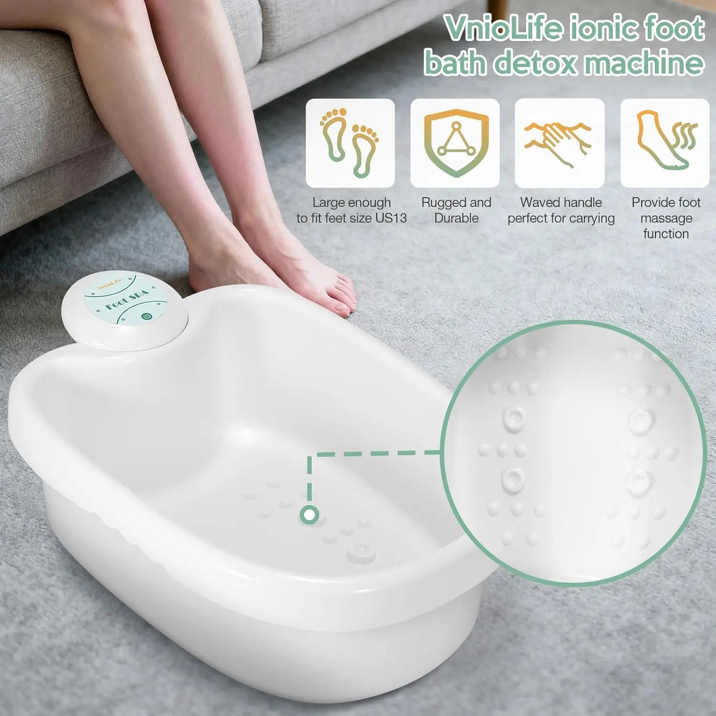 Portable Ionic Foot Detox Machine With Bag And Liners