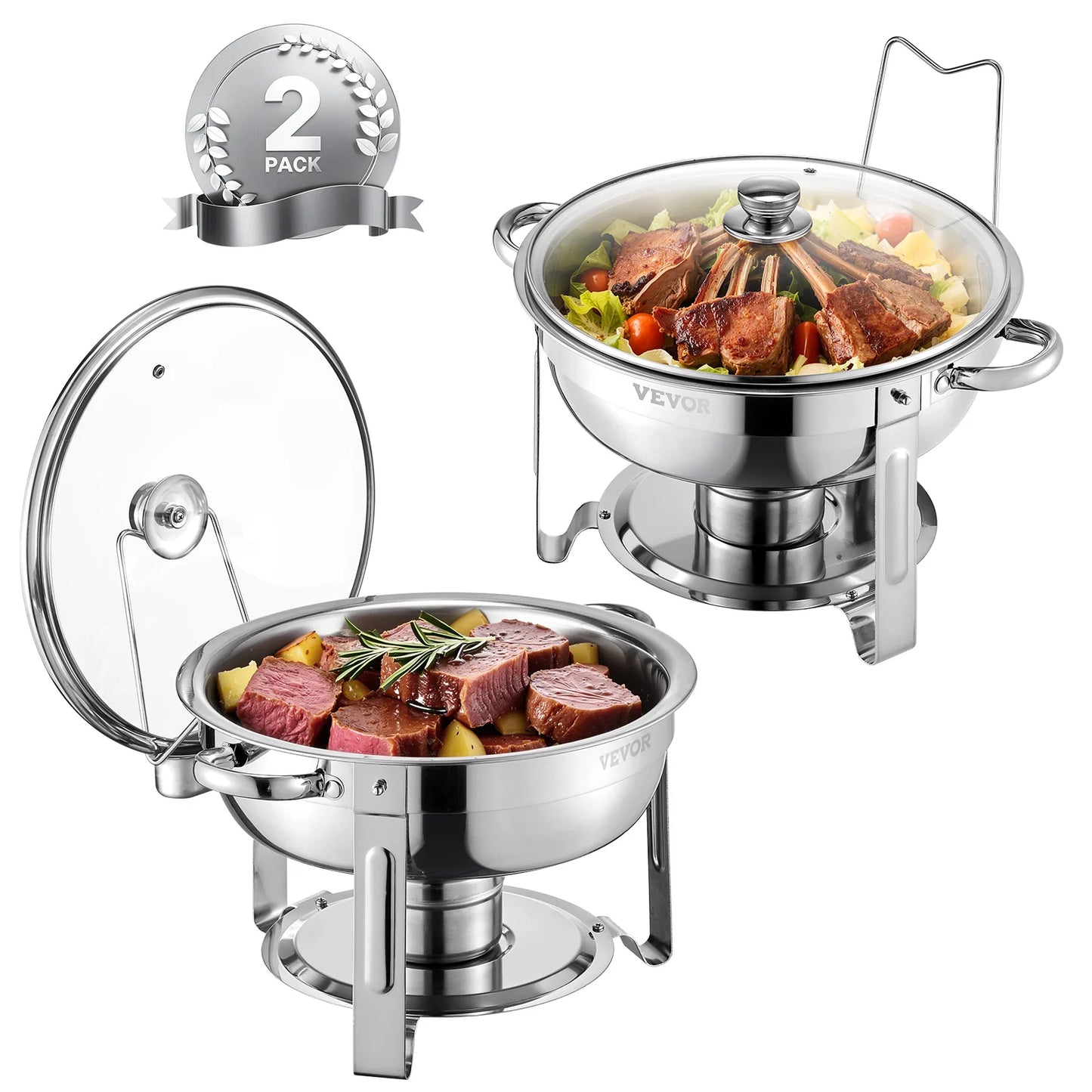 SucceBuy Chafing Dish Buffet Set Stainless Steel Chafer With Pans