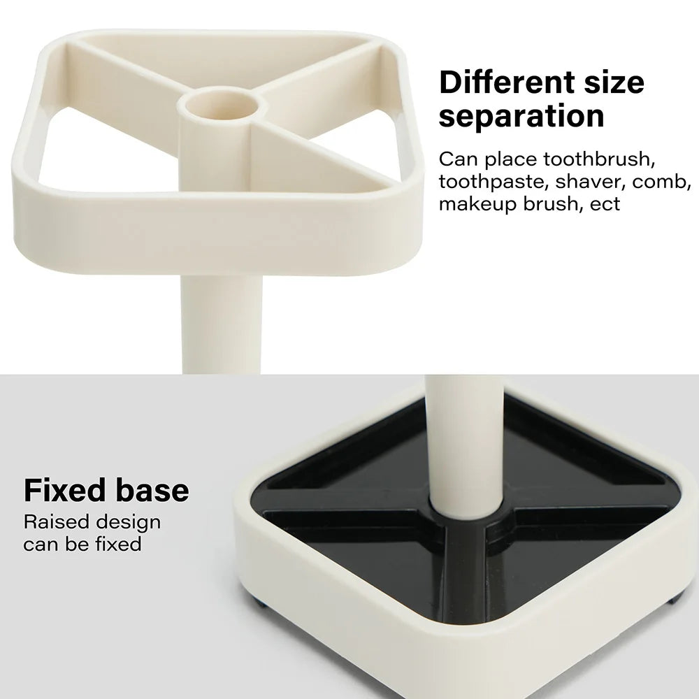 Toothbrush Holder With Cup And Cover For Conventional Bathroom Storage