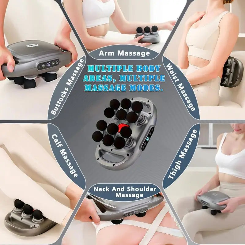 12 Head Deep Tissue Massage Gun For Back Shoulders Legs