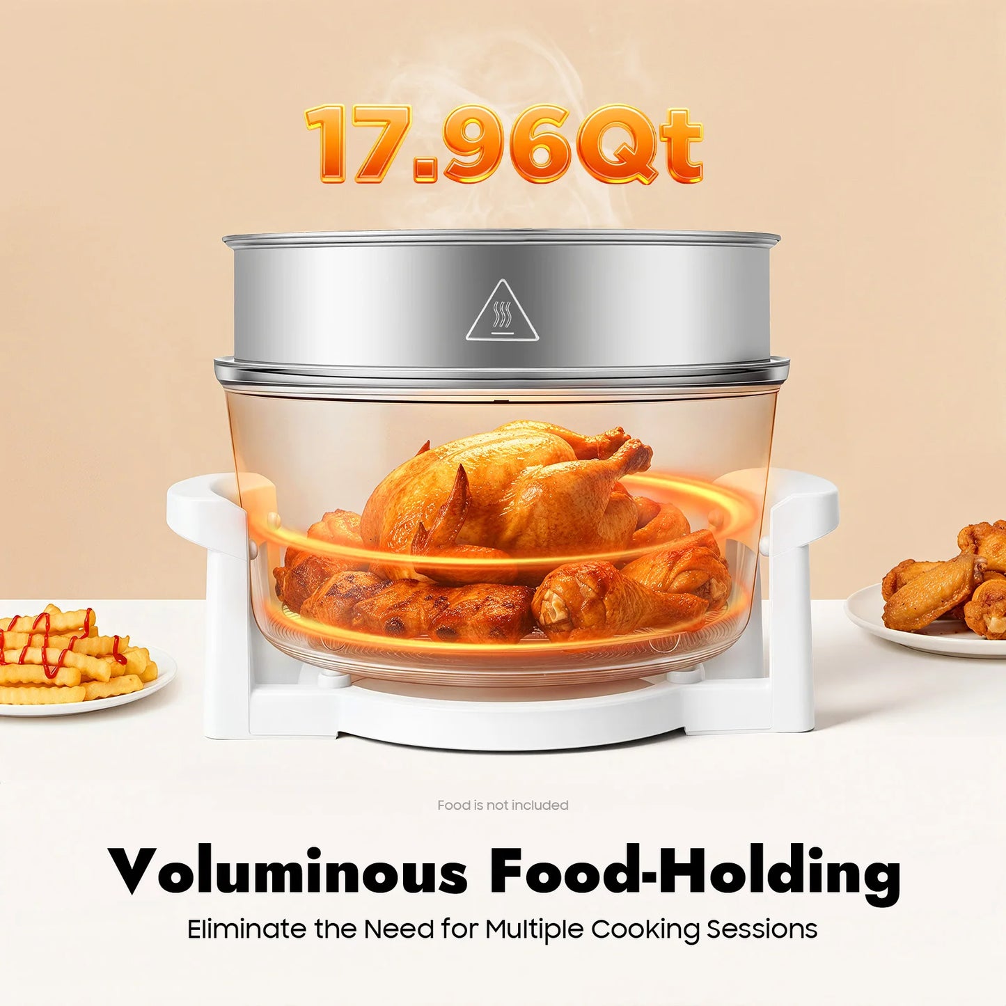 Air Fryer 110V 1200W 360° Hot Air Circulation Oil Free