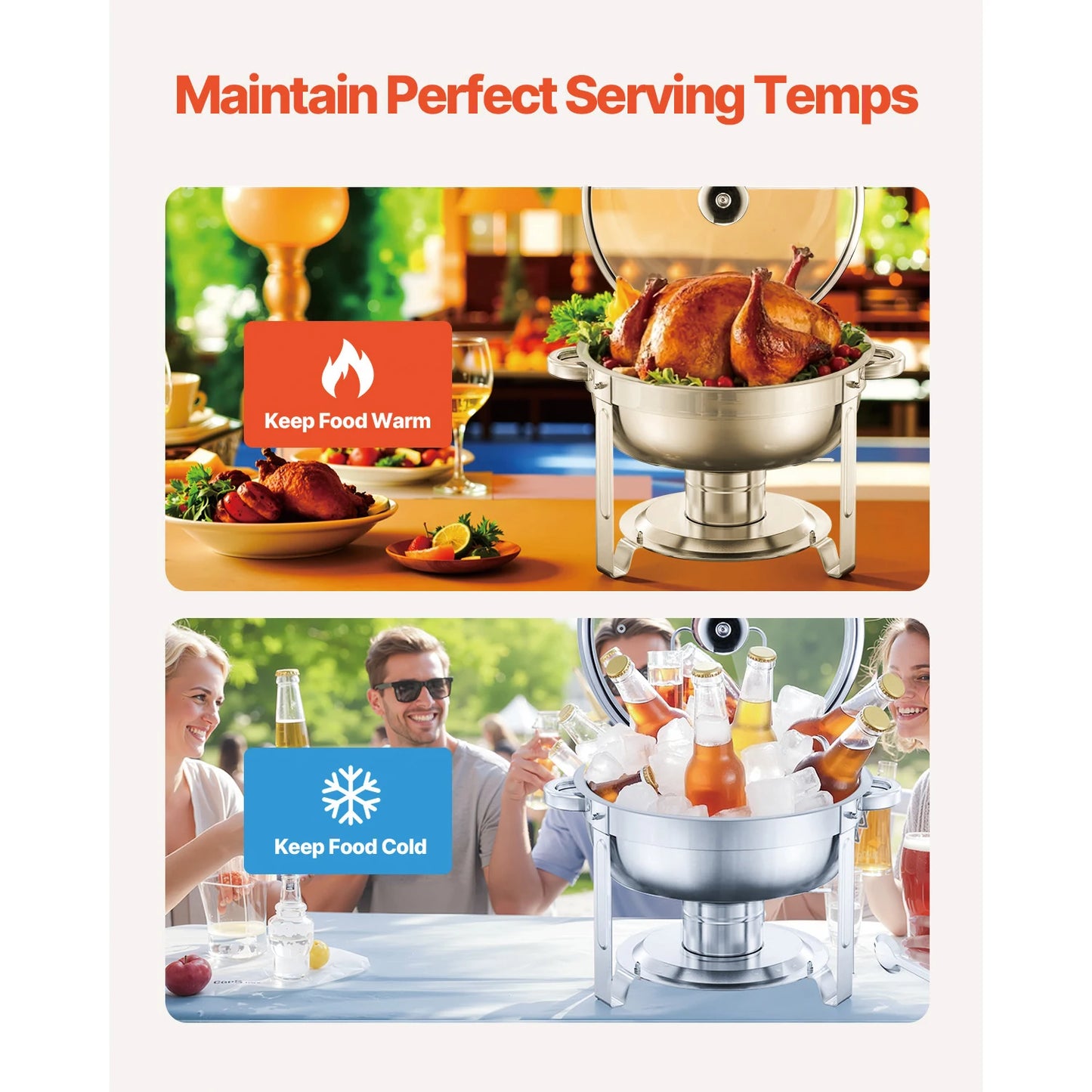 SucceBuy Chafing Dish Buffet Set Stainless Steel Chafer With Pans