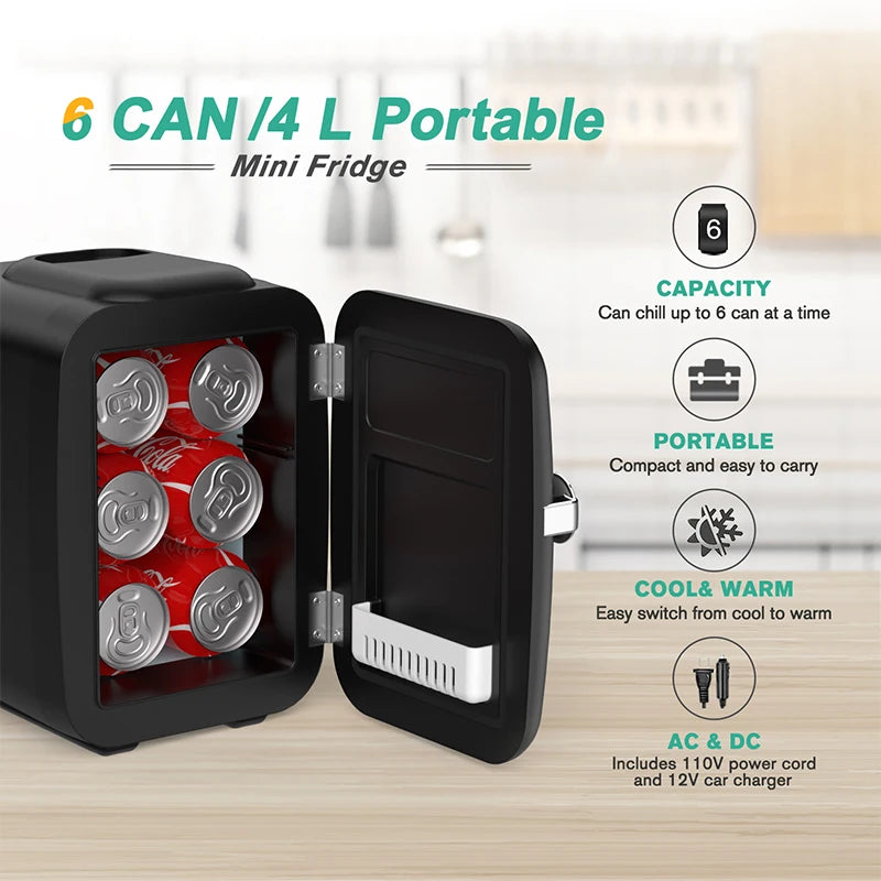 Crownful Mini Fridge 110V 220V AC DC Beauty Skincare Refrigerator