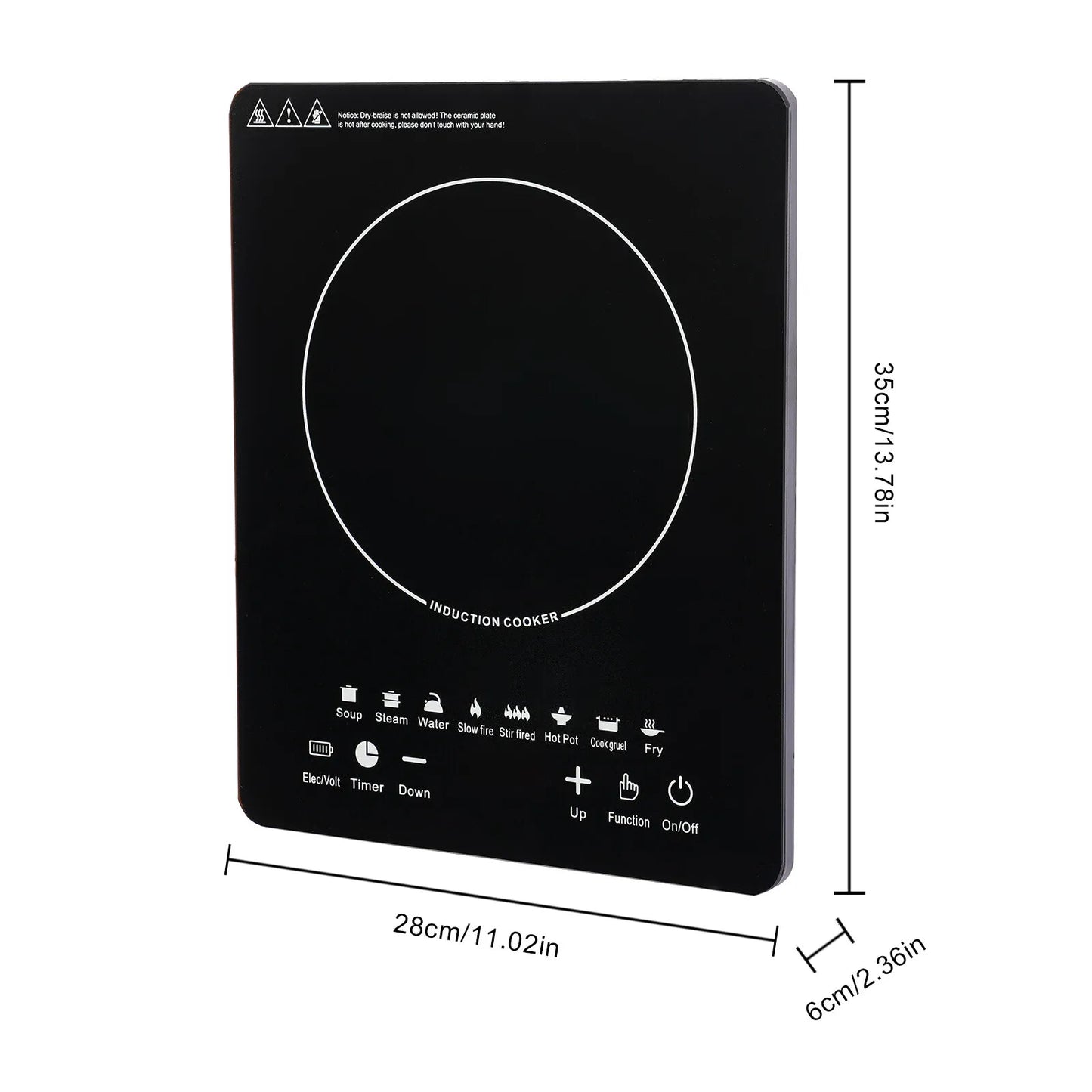 Induction Cooktop 110V 750W With 8 Power Levels And Timer