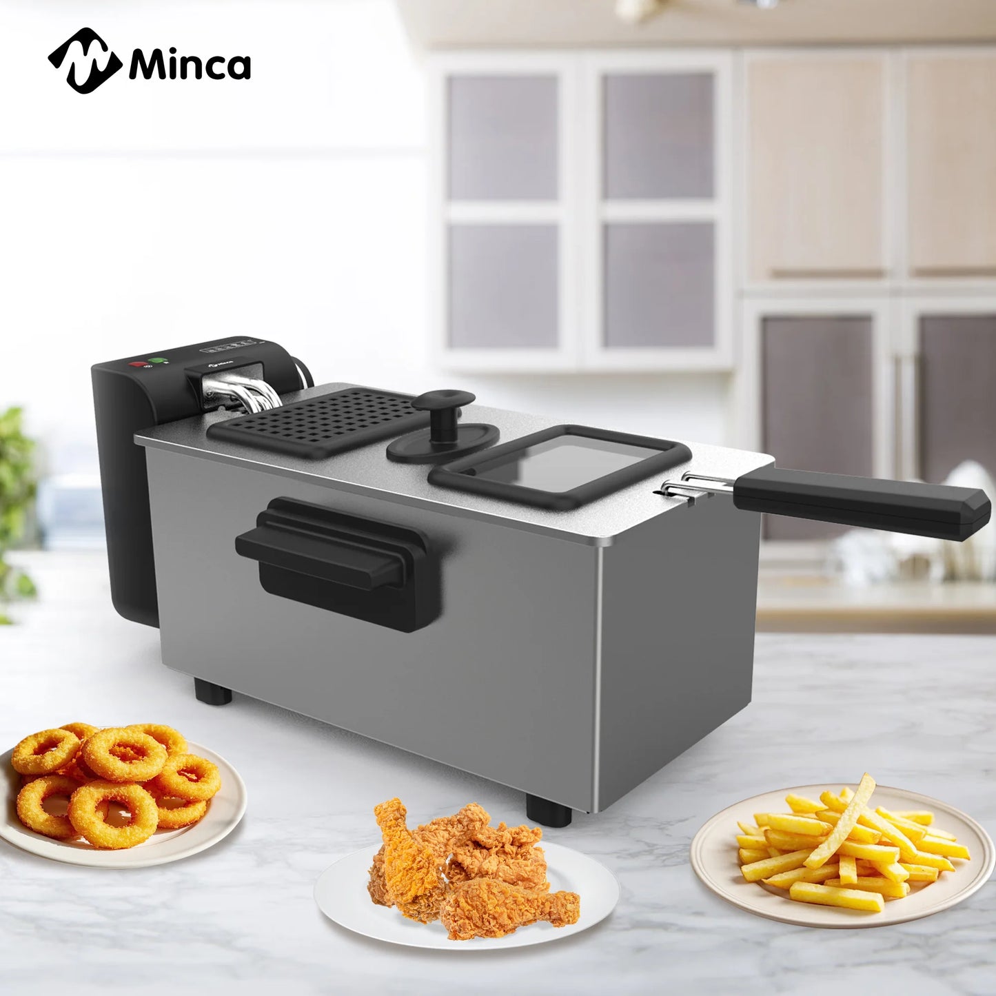 M Minca 1500W Electric Deep Fryer With Adjustable Thermostat