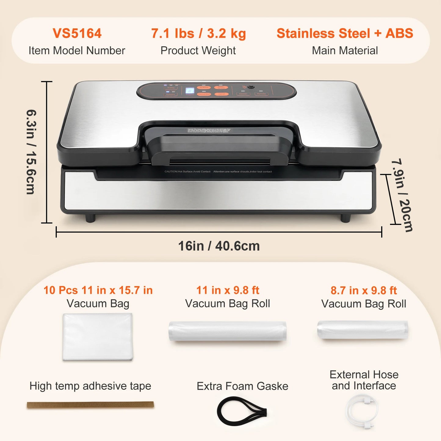 SucceBuy Vacuum Sealer Machine 130W 90KPa Household Kitchen