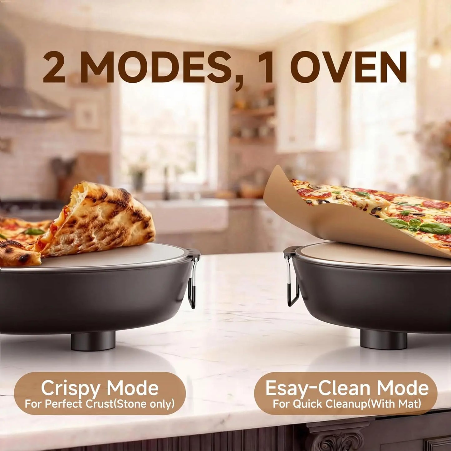 XMSJ Electric Pizza Oven 800F Countertop Cooker With Ceramic Stone